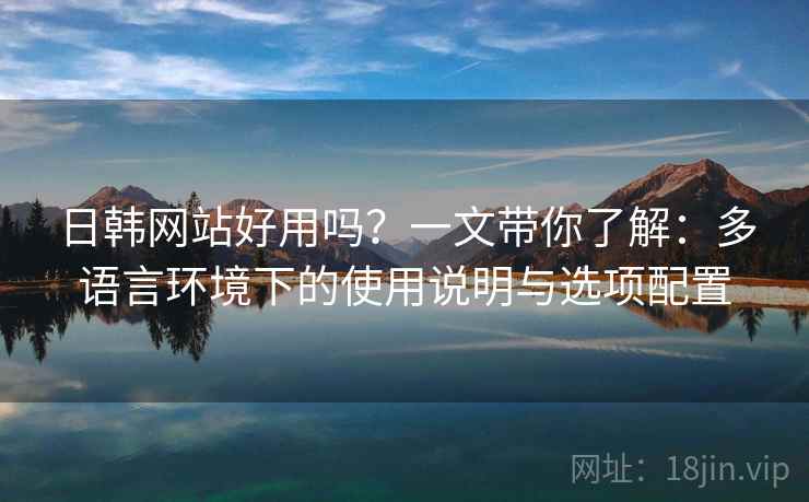 日韩网站好用吗？一文带你了解：多语言环境下的使用说明与选项配置