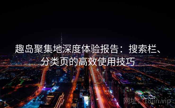 趣岛聚集地深度体验报告：搜索栏、分类页的高效使用技巧