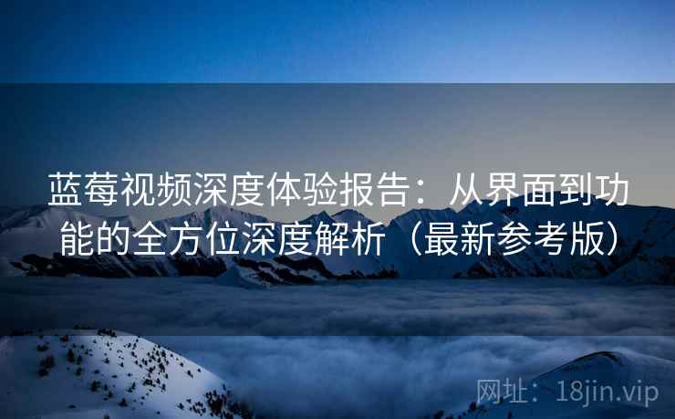 蓝莓视频深度体验报告：从界面到功能的全方位深度解析（最新参考版）