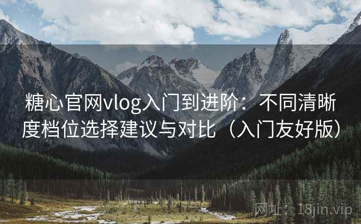 糖心官网vlog入门到进阶：不同清晰度档位选择建议与对比（入门友好版）